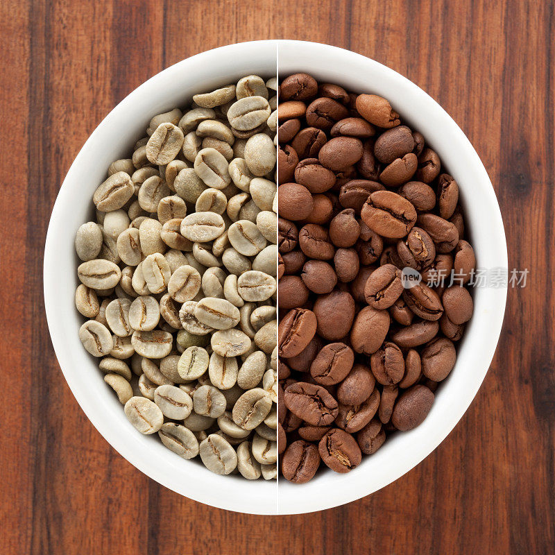 生咖啡和烘培咖啡的成分