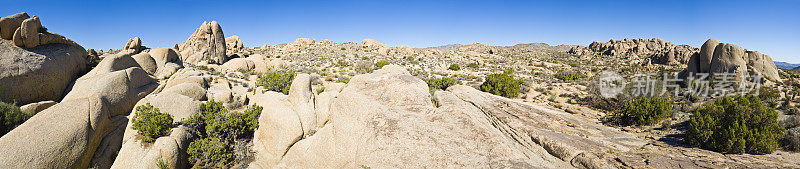 光滑的沙漠岩石全景图