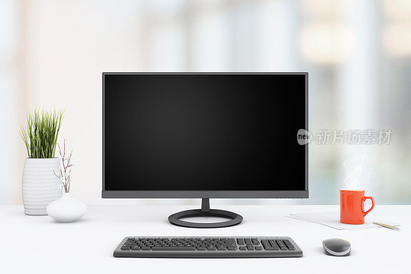 大型PC显示器上的一个商业背景