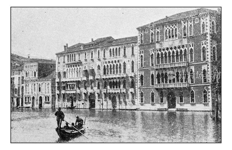 意大利古老的点印照片:威尼斯，大运河