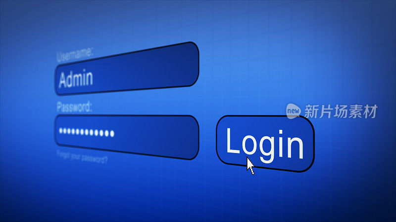 登录框-用户名和密码在计算机屏幕上的互联网浏览器
