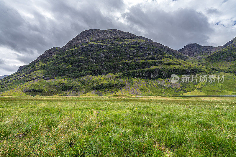 风景优美的山区景观，格兰科山谷，苏格兰高地，英国
