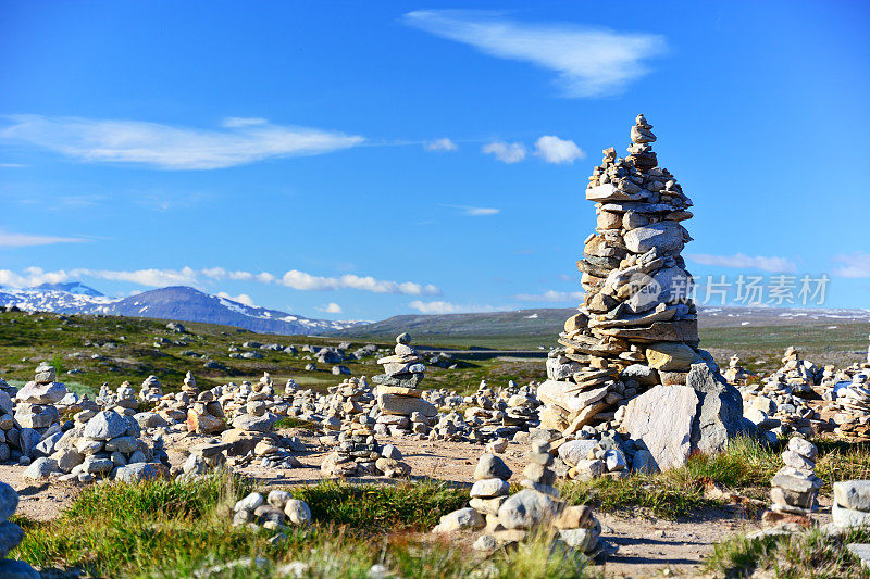 挪威Saltfjellet的石塔