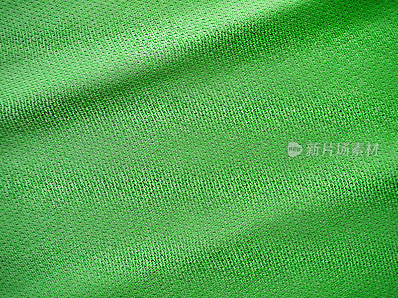 绿色运动服装面料，平纹纹理
