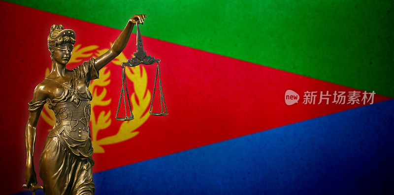 厄立特里亚国旗前的正义女神