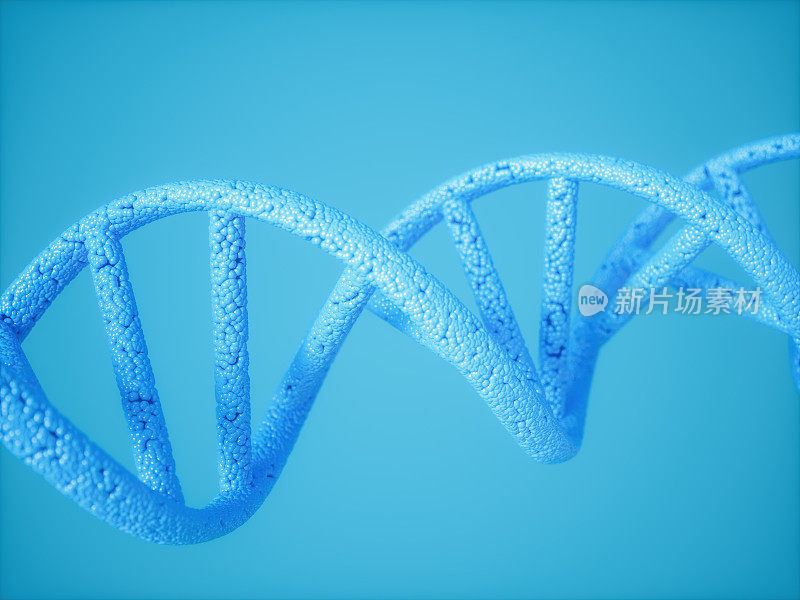 蓝色背景上的DNA分子