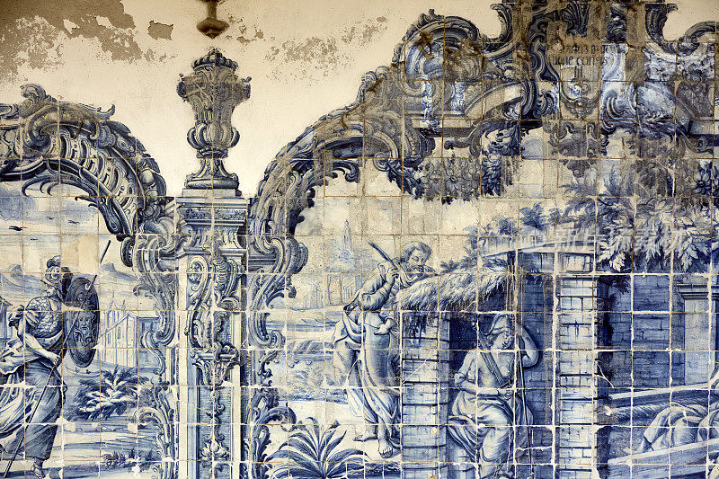 葡萄牙手画瓷砖在教堂的圣彼得神职人员
