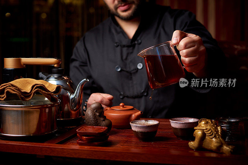 茶道。传统的泡茶方法。