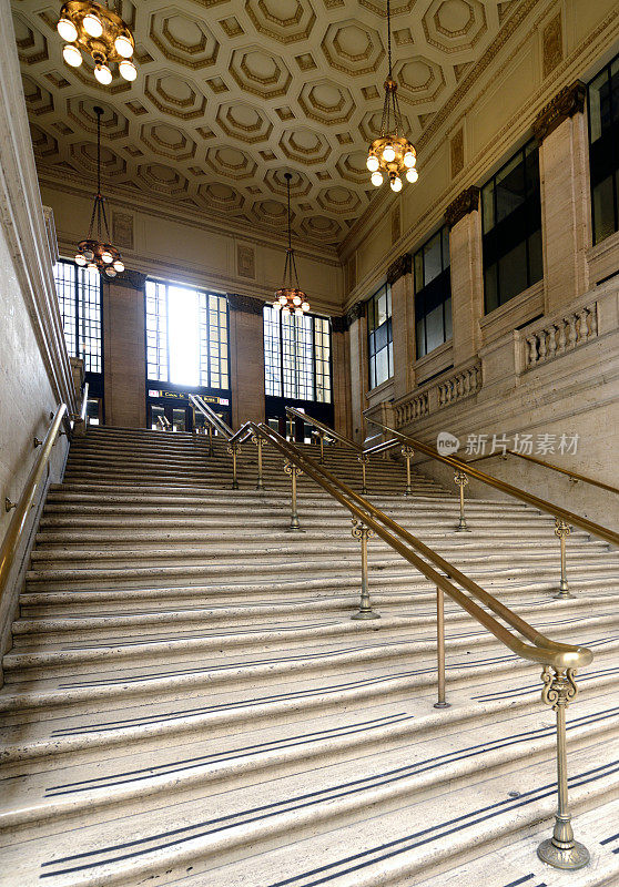 芝加哥联合车站楼梯。