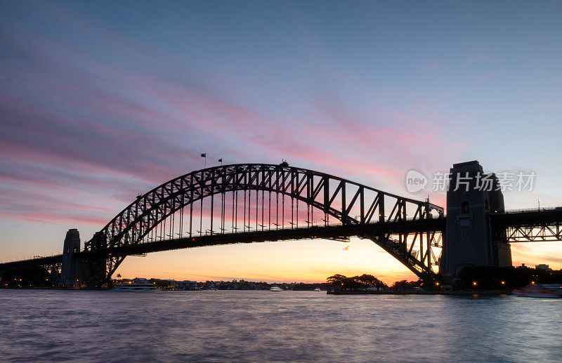 日落和悉尼海港大桥