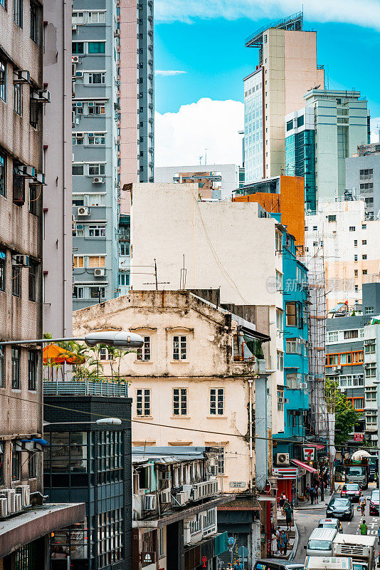 拥挤的香港建筑拍摄于香港中环