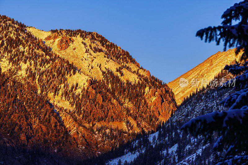 韦尔科罗拉多州戈尔山脉Alpenglow