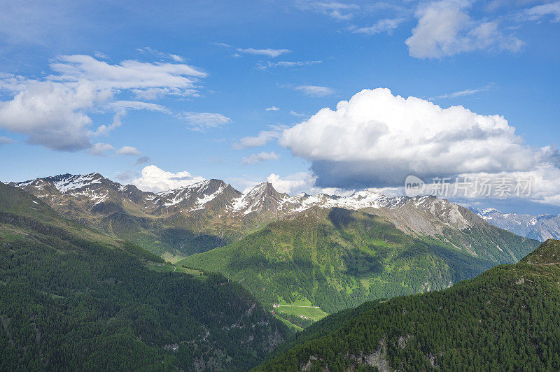 高山景观沿着Timmelsjoch高山口