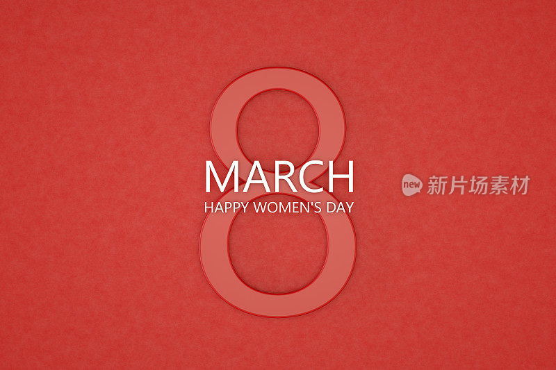 3月8日妇女节贺卡红色背景