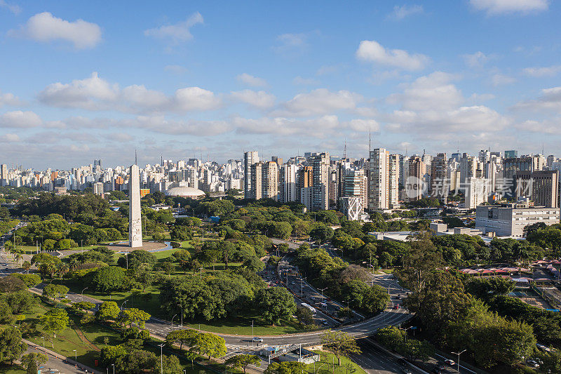 Ibirapuera公园Cityscape，圣保罗