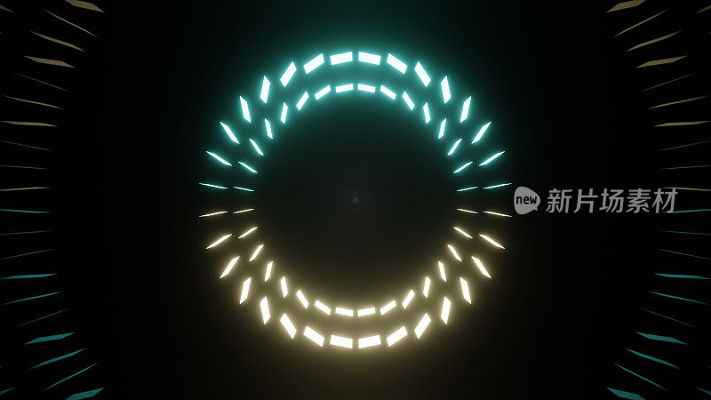 音乐会视觉效果的抽象背景霓虹灯科幻圈