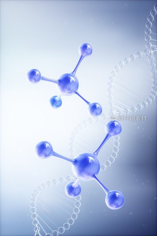 微观分子结构的三维渲染