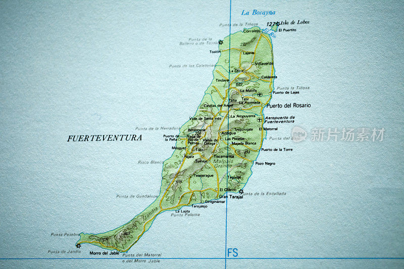 Fuerteventura古董地图。