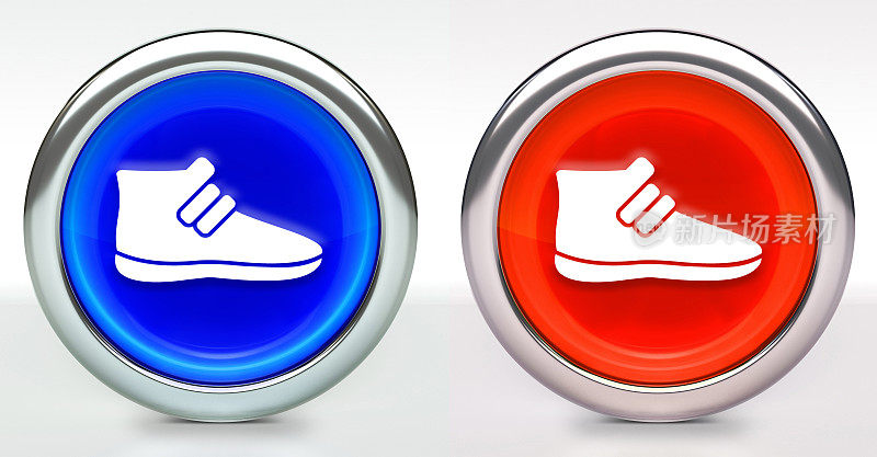 篮球运动鞋图标上的按钮与金属环