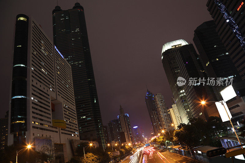 中国深圳未来现代化建筑夜景