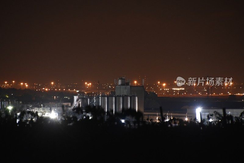 以色列城市夜晚的灯光