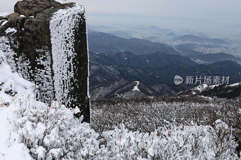 冬天的木登山，光州，韩国