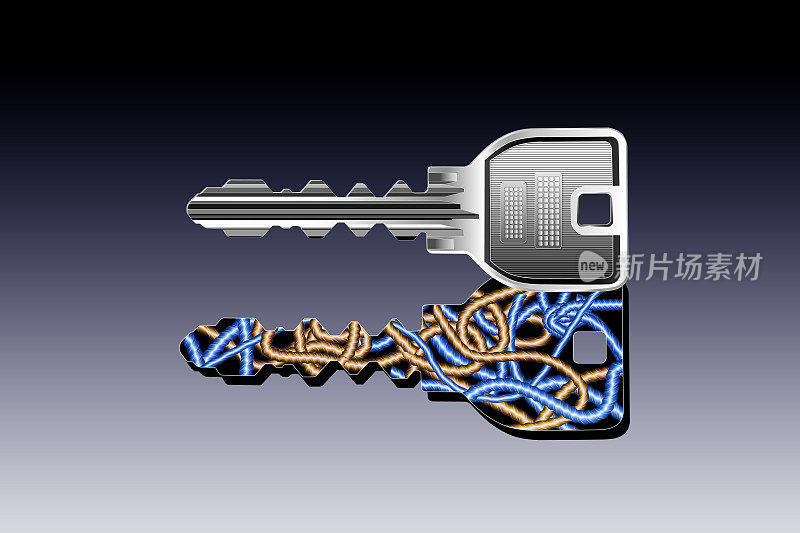 绳子的影子和钥匙纠缠在一起