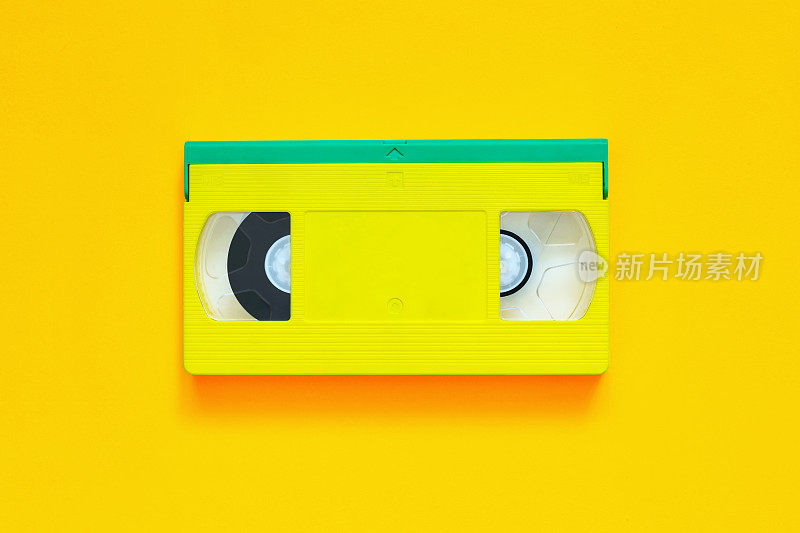 彩色背景的录像带，盒式录像带