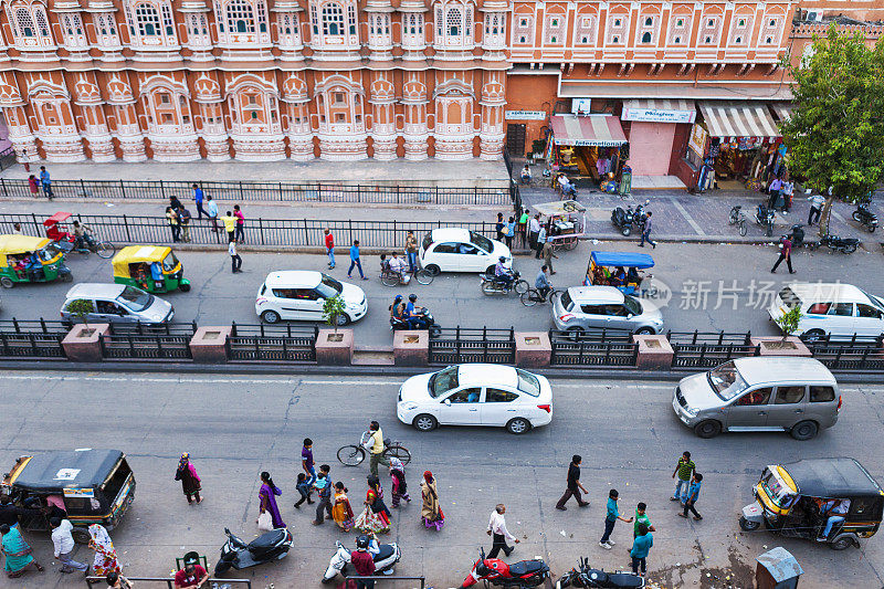 印度斋浦尔繁忙的街道