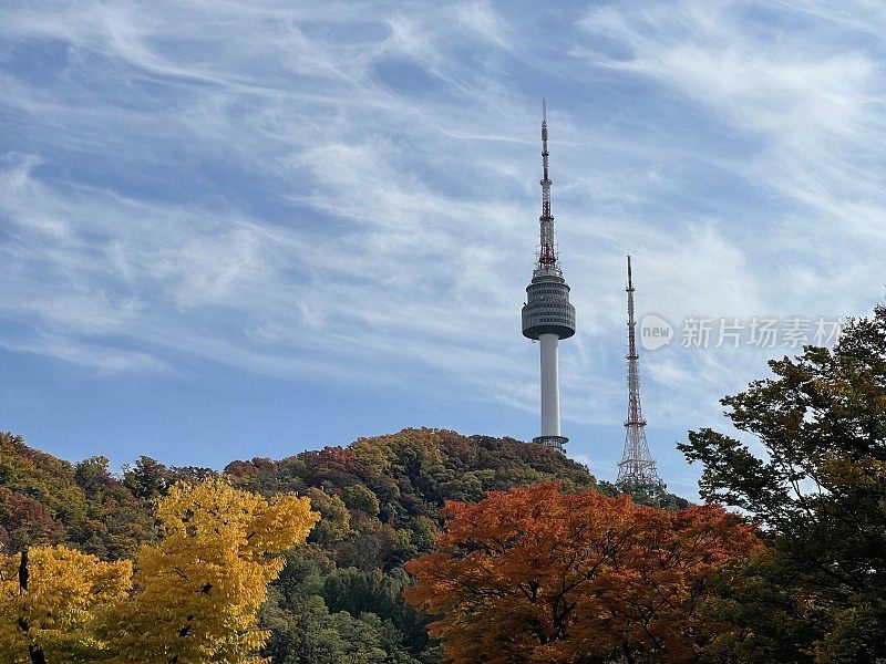 秋天的首尔南山公园