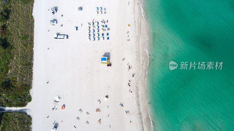 迈阿密南海滩上空鸟瞰图