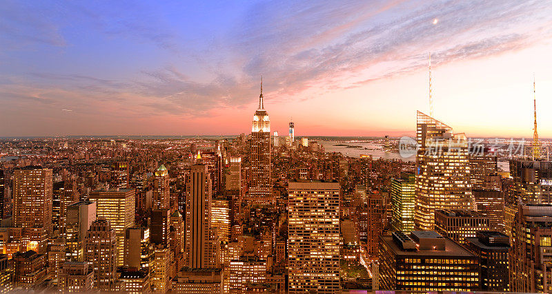 日落在曼哈顿纽约XXL