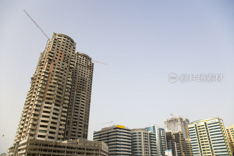 迪拜摩天大楼建筑工地