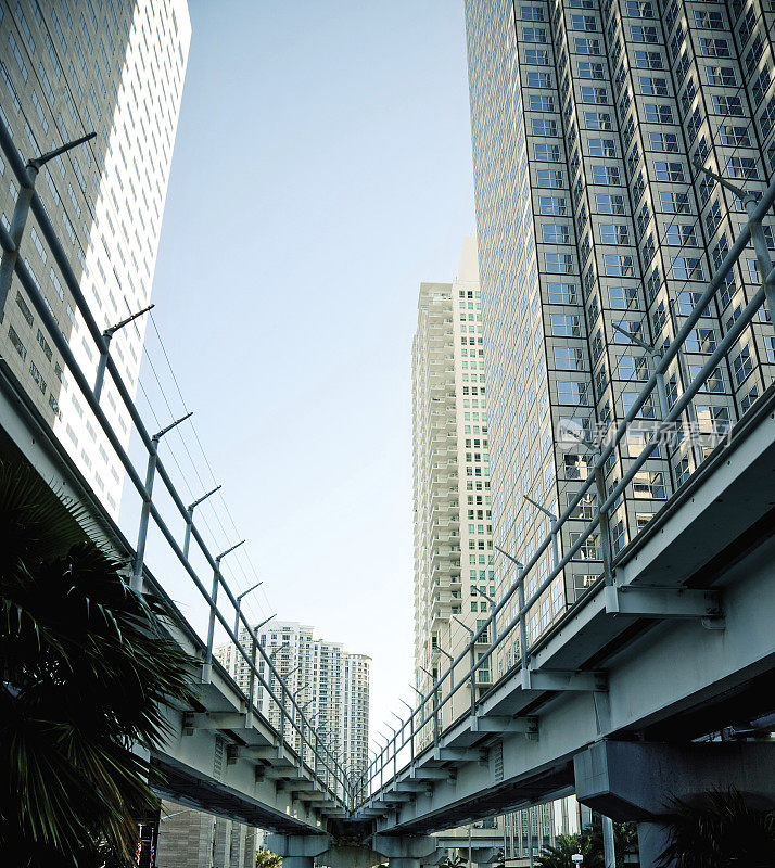 迈阿密的铁路和摩天大楼