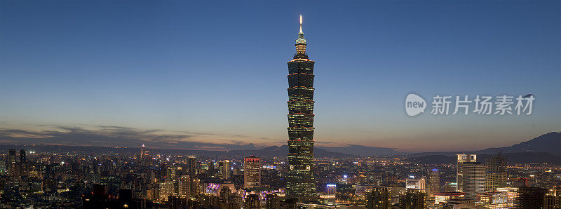 夜景台北天际线全景