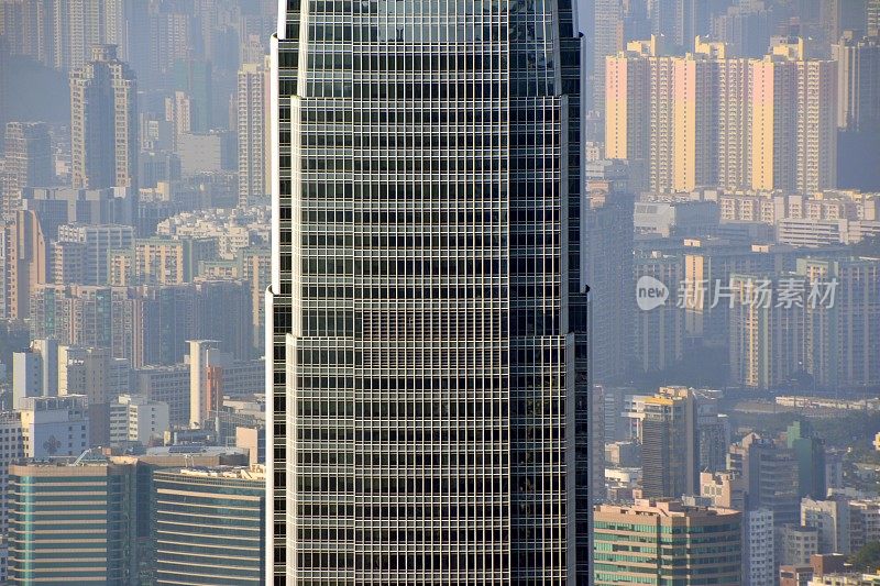 两个国际金融中心和香港城市景观