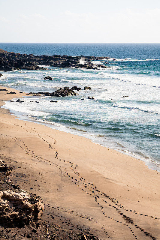 火山海景。Fuerteventura