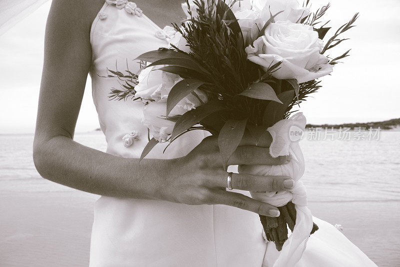 结婚戒指和花束