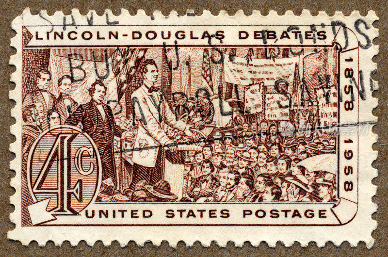 林肯-道格拉斯辩论百年纪念邮票