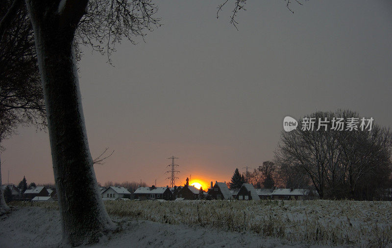 冬天日落景观