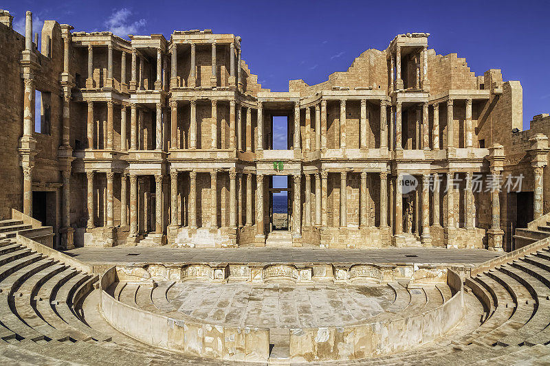 萨布拉塔罗马圆形剧场，利比亚，的黎波里塔尼亚