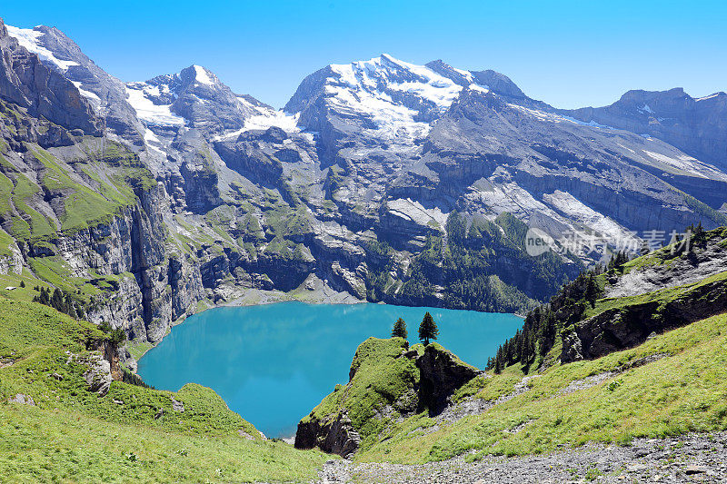 瑞士欧斯钦尼斯湖全景