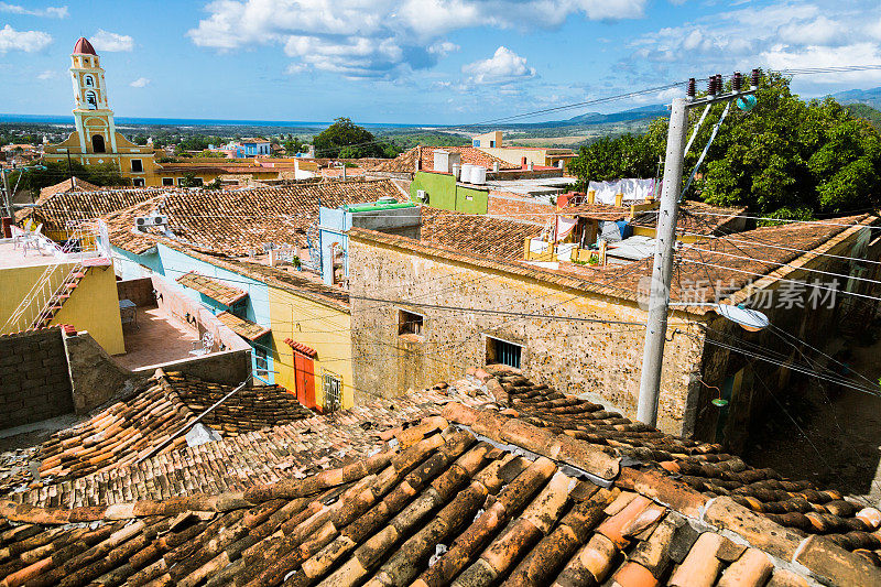 古巴特立尼达的屋顶景观