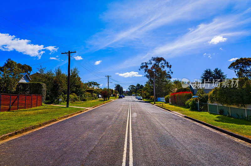澳大利亚蓝山的郊区街道