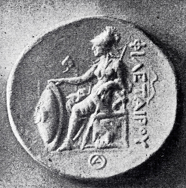 古希腊语，塞列科斯·尼克尔特的硬币，背面