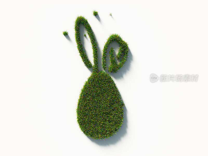 绿草制成的复活节兔子:复活节概念