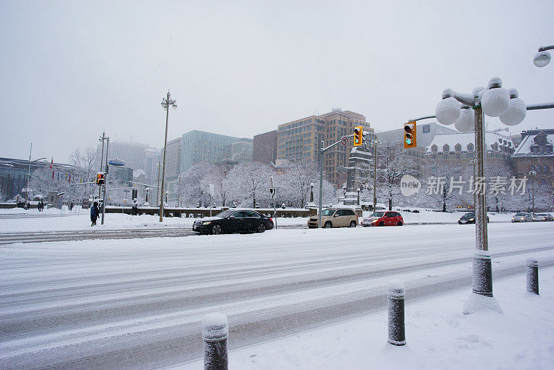 城市下的雪