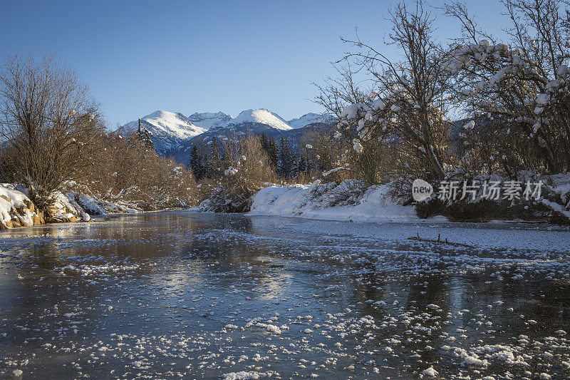 惠斯勒冬季风景优美，从山谷俯瞰。