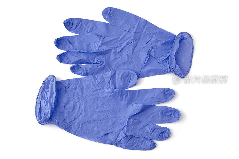 蓝色乳胶手套