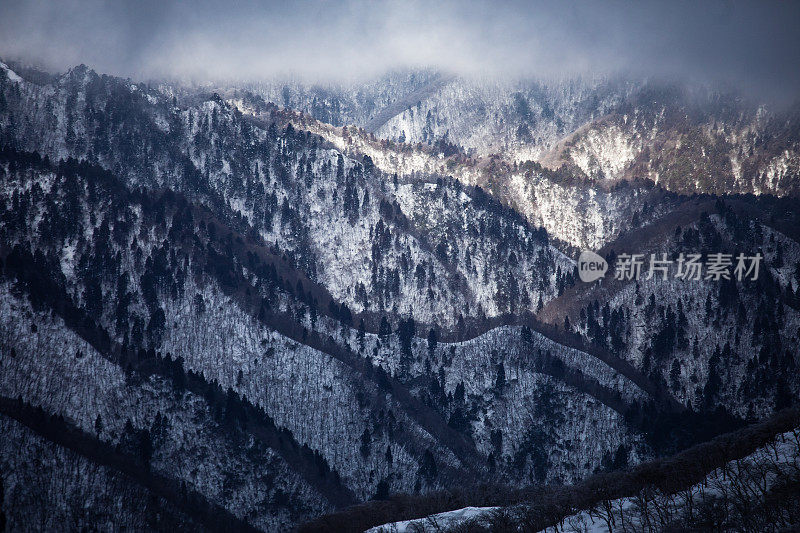 引人注目的雪山山脊